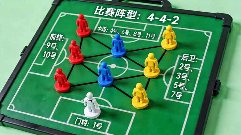 足球戰(zhàn)術(shù)板展示比賽陣型與球員位置