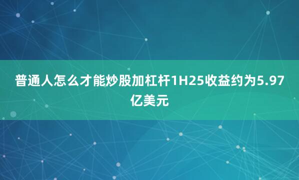 普通人怎么才能炒股加杠杆1H25收益约为5.97亿美元